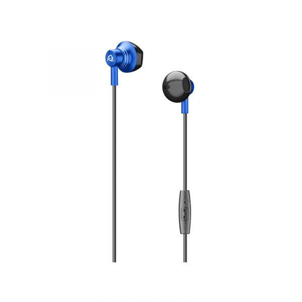 blue earphones