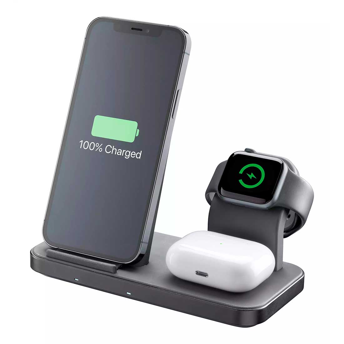Trio Wireless Charger 3in1 Black by Cellularline